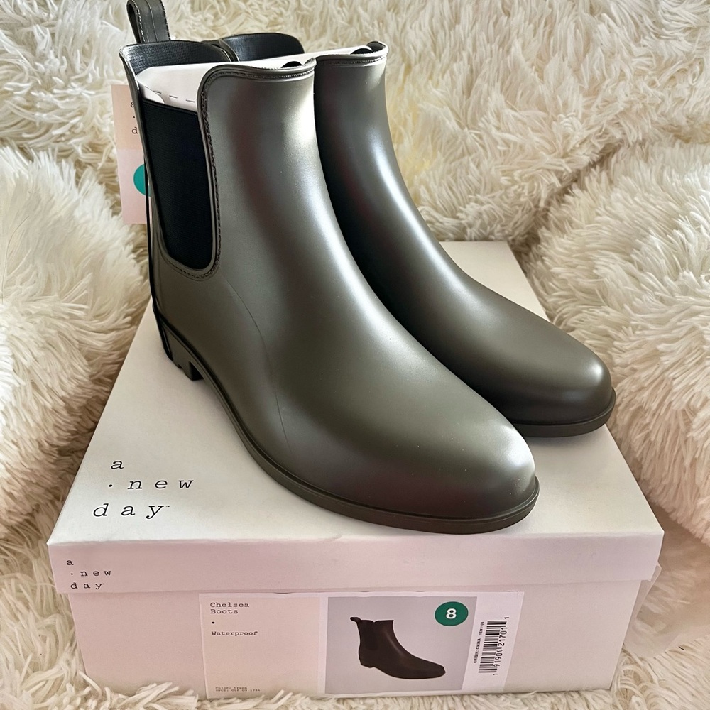 Women’s Chelsea Rain Boots- A New Day- Green - Picture 5 of 5